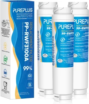 PUREPLUS 9000194412 Refrigerator Water Filter Replacement for Bosch Ultra Clarity BORPLFTR10,REPLFLTR10,644845,9000 077104,B26FT70SNS,B22CS30SNS,B22CS80SNS,B22CS50SNS,Haier 0060820860,0060218744,3PACK