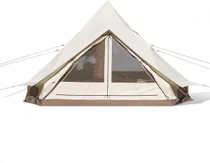 Pyramid Canvas Tent Family Camping Tent PortableTent Waterproof Windproof for Camping Hiking Mountaineering
