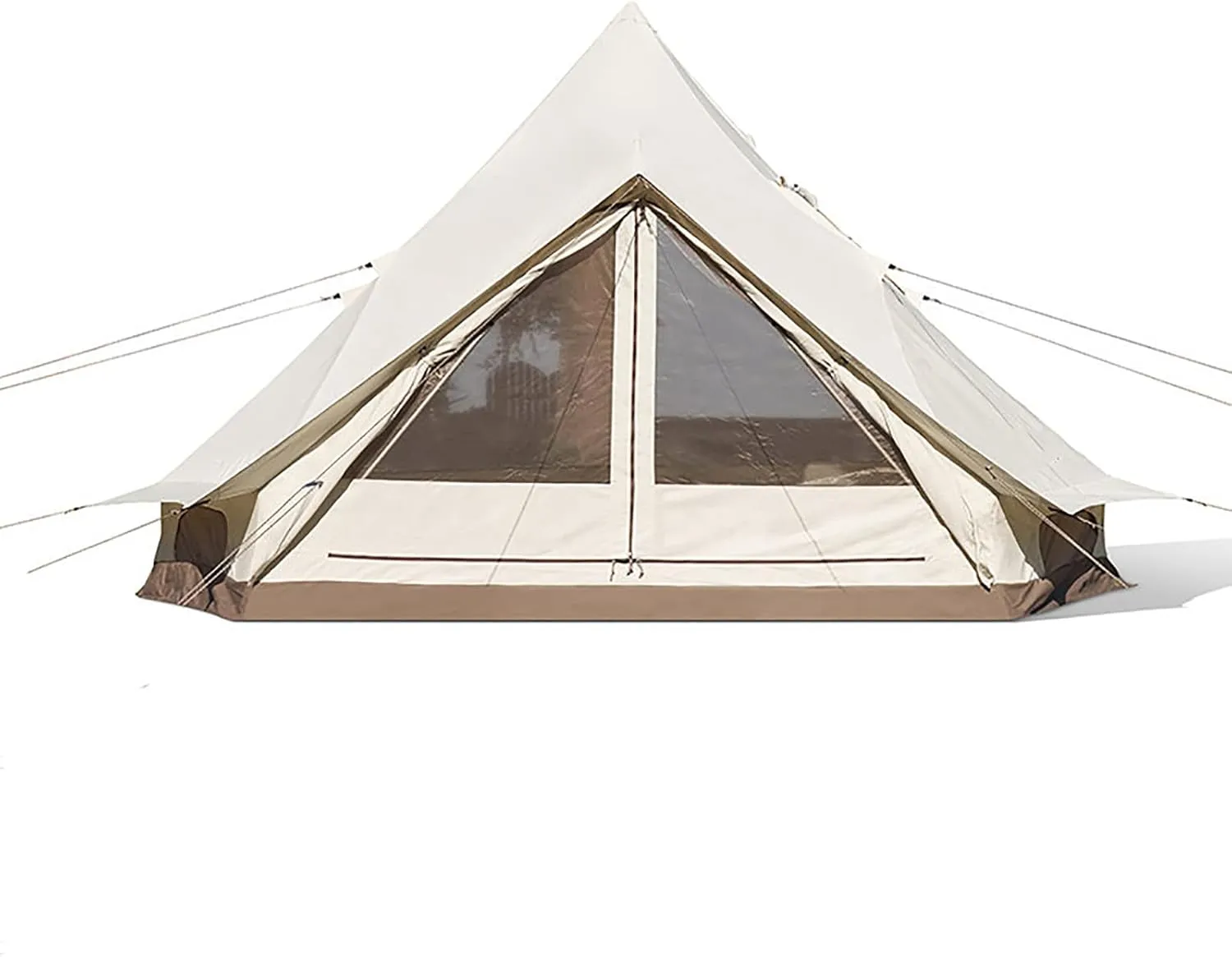 Pyramid Canvas Tent Family Camping Tent PortableTent Waterproof Windproof for Camping Hiking Mountaineering