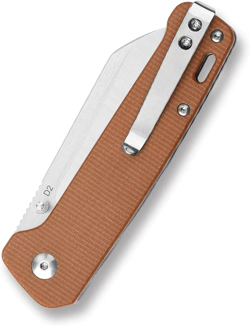 QSP Penguin Folding Knife – Rugged D2 Blade – Premium Micarta Handle – Smooth One-Hand Open – Deep Carry Clip – Left/Right-Handed Friendly – Perfect for EDC and Outdoor Adventures