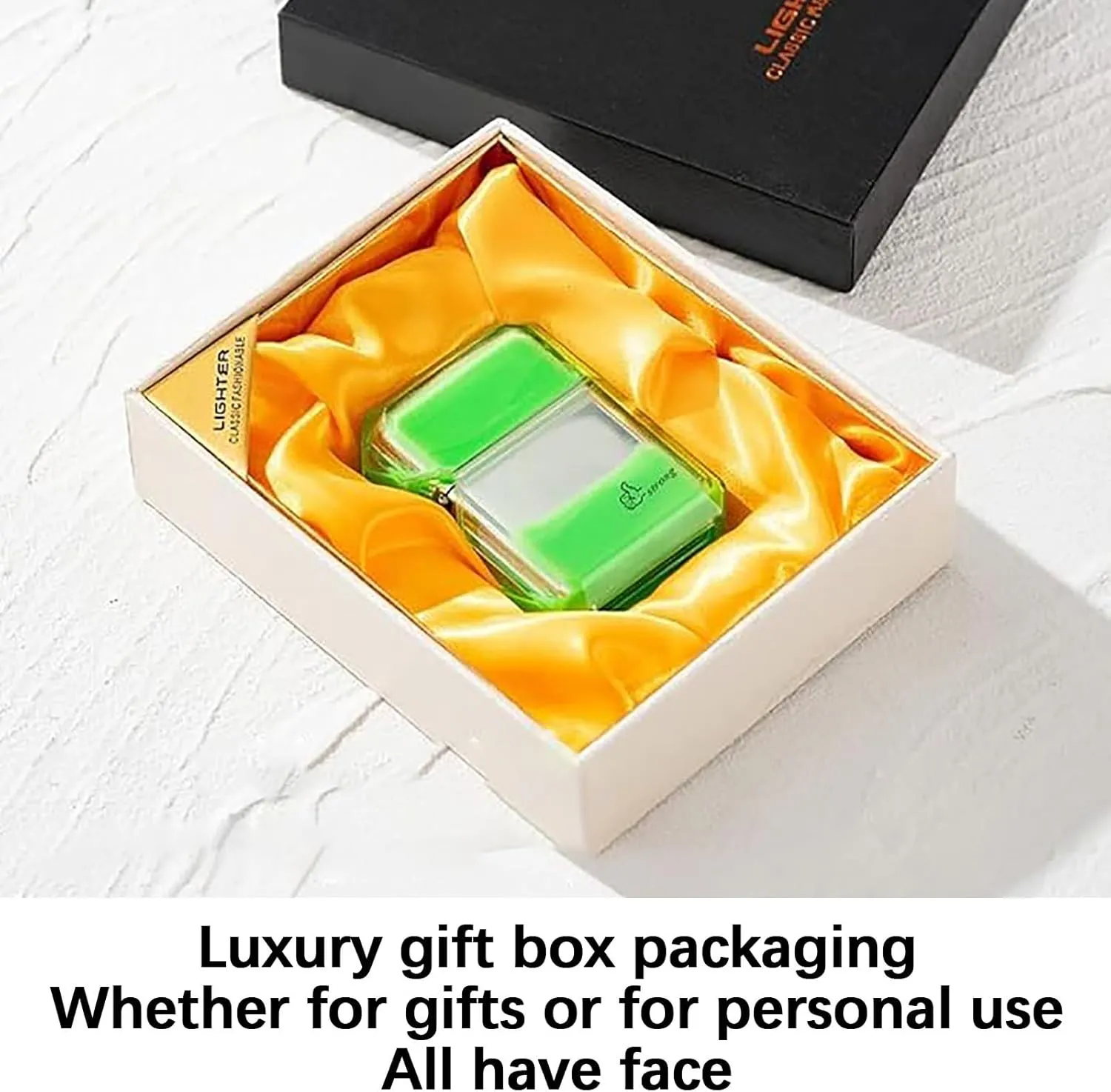 Quicksand Luminous Windproof Lighter,refillable lighters,Luminous Transparent Oil bin fine Gift. (Beige)