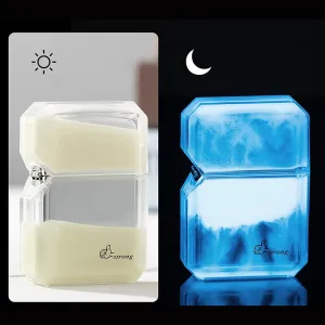 Quicksand Luminous Windproof Lighter,refillable lighters,Luminous Transparent Oil bin fine Gift. (Beige)