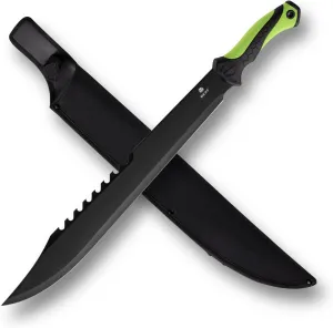 REAT Heavy Duty Machete,24" Full Tang Machete with Shaeth,Ergonomic No-Slip Handle,Machetes for Bushcraft, Outdoor Hunting, Garden Cutting Trees and Yard Work