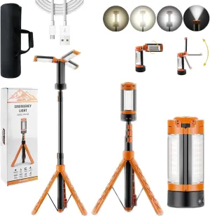 Rechargeable 10000 Mah Camping Light with Stand, LED Camping and Work Light, Telescopic and Collapsible Multi-functional Light with Magnetic Design for Camping, Adventure, Hiking, Live Streaming (1PC)