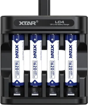Rechargeable 1.5V AAA Lithium Batteries 1620mWh Battery with Charger (LC4 Charger 4pcs 1620mWh)