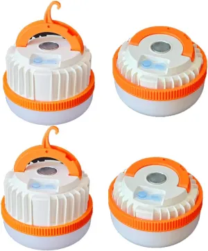 Rechargeable Camping Lantern Collapsible 100W Light Portable Hanging Magnetic Magnet High Light Brightness with Hook Led Bulb USB Retractable Tent Hiking Outdoor Emergency Lamp 4 Set