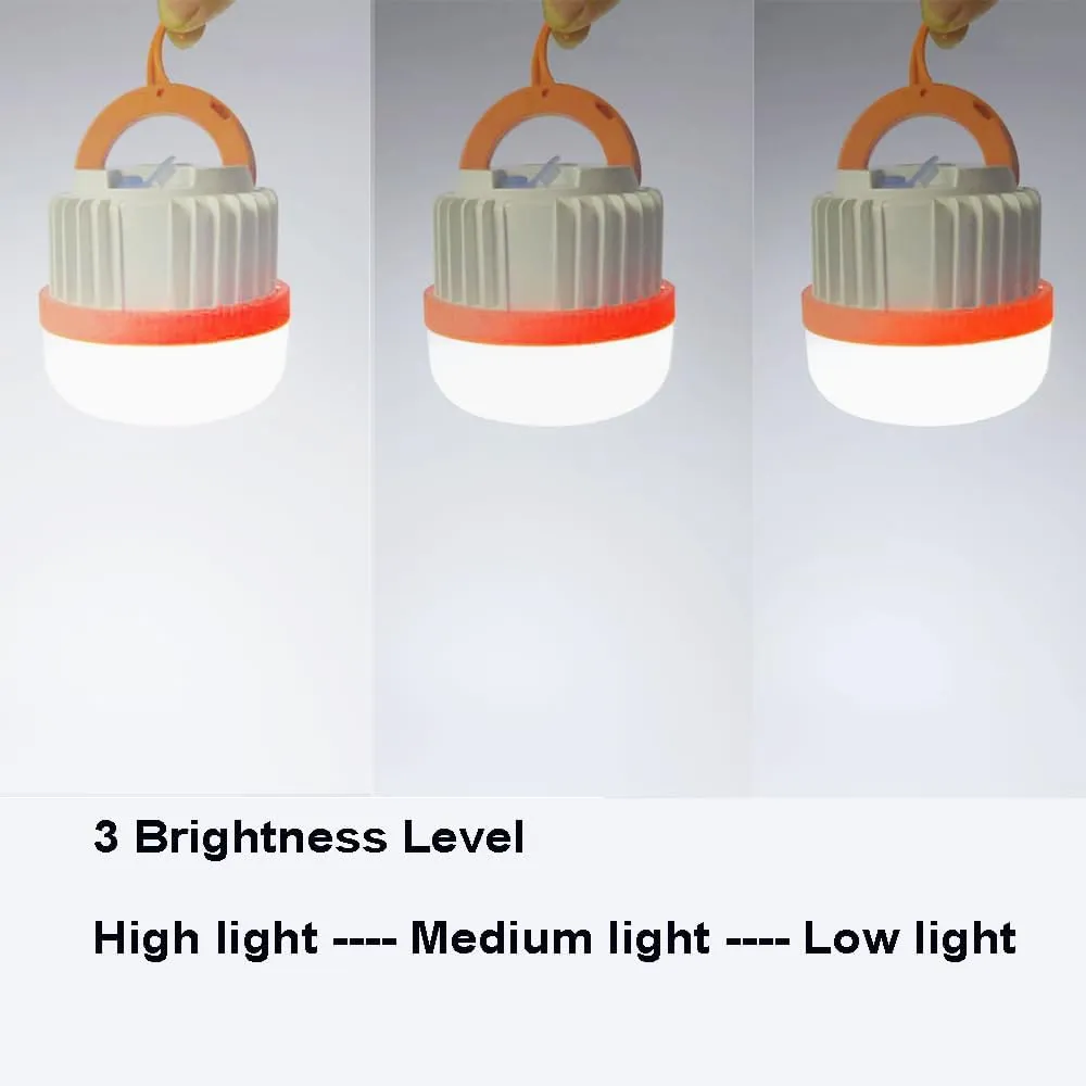Rechargeable Camping Lantern Collapsible 100W Light Portable Hanging Magnetic Magnet High Light Brightness with Hook Led Bulb USB Retractable Tent Hiking Outdoor Emergency Lamp 4 Set