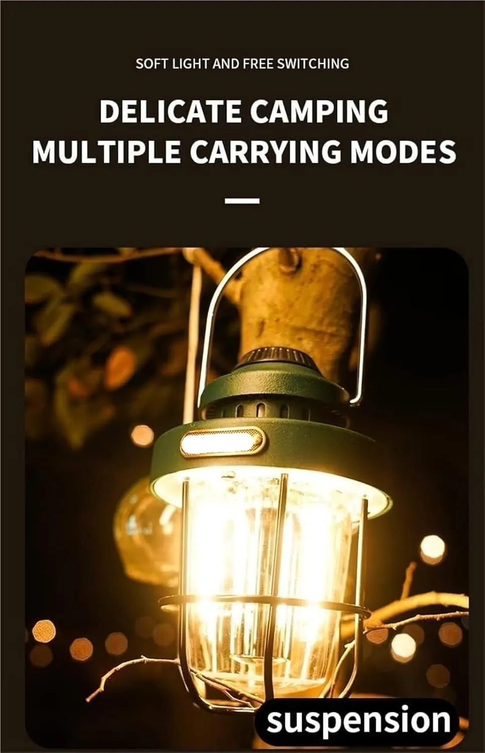 Rechargeable LED Camping Lantern Dimmable Tent Light for Camping, Hiking & Fishing