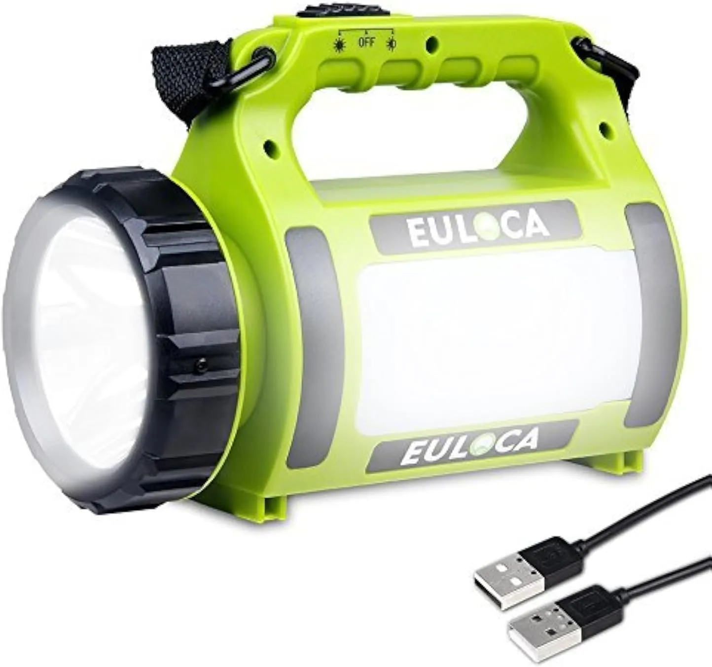 Rechargeable LED Spotlight, Multi Function Camping Lantern, 5 Light Modes, Power Bank, IPX4, Lantern Flashlight for Hurricane Emergency, Outag, Hiking, Home and More, USB Cable Included