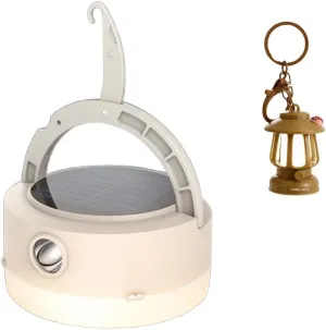 Rechargeable Outdoor Camping Lantern with Hook - Waterproof Light for Power Outage, Multi- Lighting Modes Solar lamp, Solar/USB Charging Lights for Hiking, Tents, Backpacking & Survival Gear