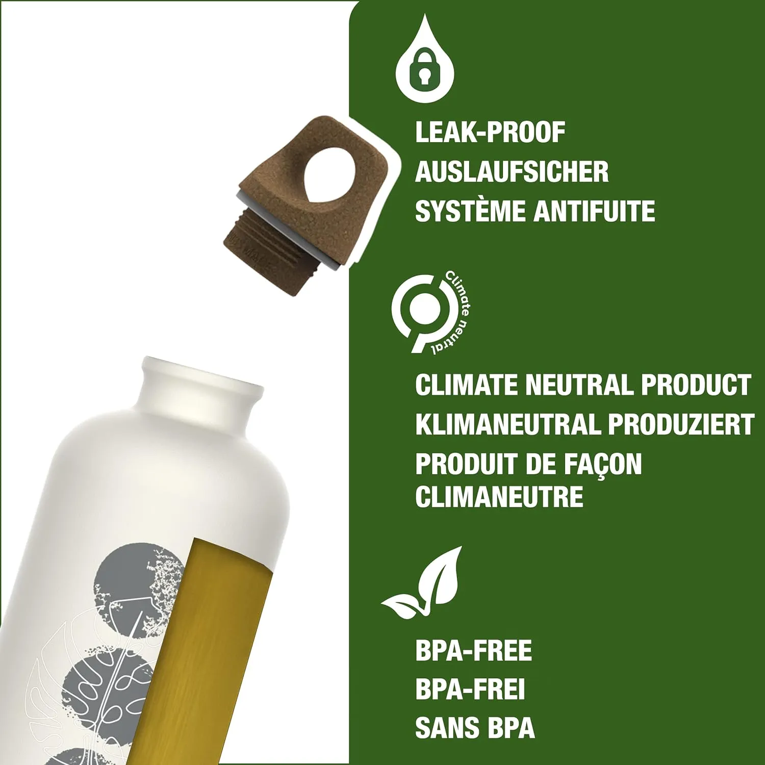 Recycled Metal Water Bottle - Traveller MyPlanet - Made in Switzerland - Carbonated Drinks - Lightweight 20, 34Oz