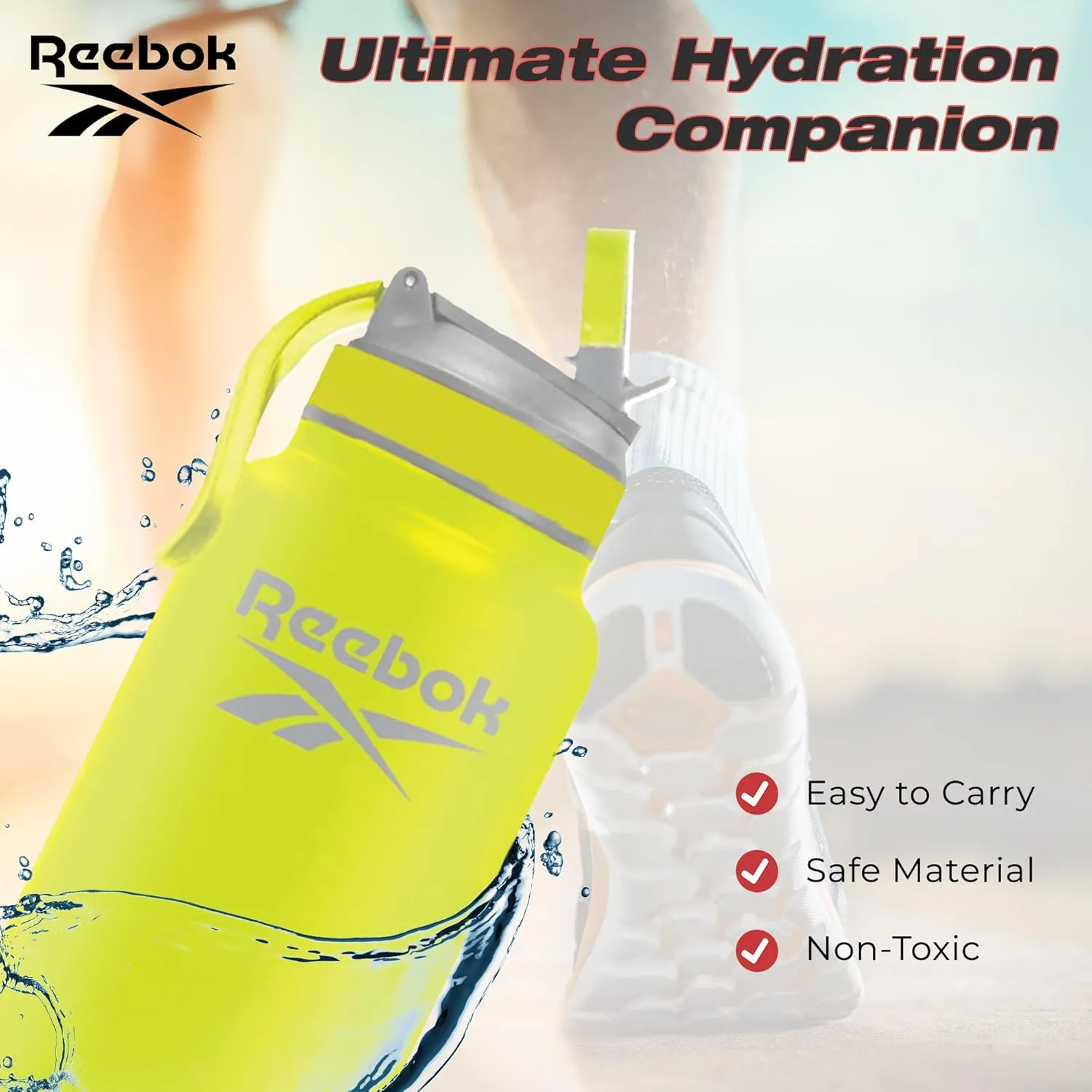 Reebok Lifestyle Stainless Steel Water Bottle - Insulated Water Bottle 32 oz With Straw - Double Wall Vacuum Insulated Sports Water Bottle, BPA Free