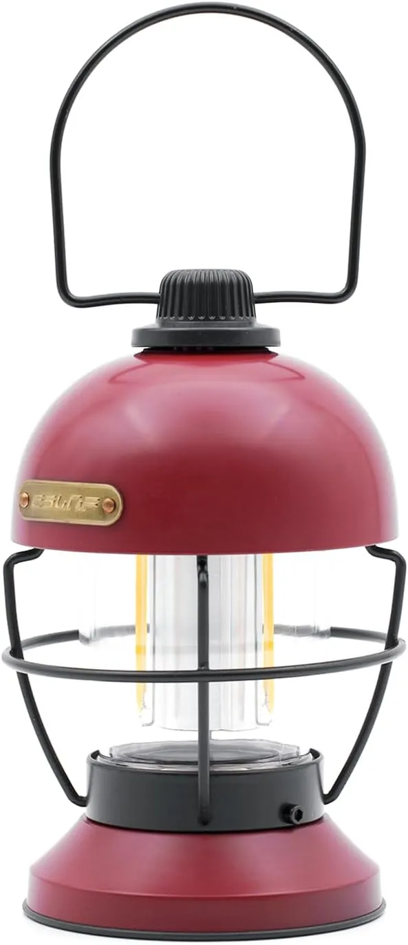 Retro Designed Camping Lantern 5000Mah Rechargeable Outdoor Lantern, Hanging Lantern IPX4 Water Resistance Three Illumination Modes with Dimmer Function, Dimmable Tabletop Lantern, Emergency Lantern