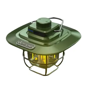Retro LED Camping Lantern with Stepless Dimming - Waterproof Hanging Tent Lamp