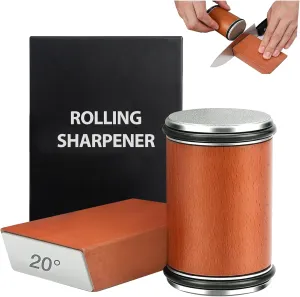 Rolling Knife Sharpener Kit, Magnetic Knife Sharpening Tool for Mother's Day Gift, Manual Sharpening Made Easy, Kitchen Roller Knives Set with 15 & 20° Multi-Angles for Chef, Scissors, Kitchen Knives