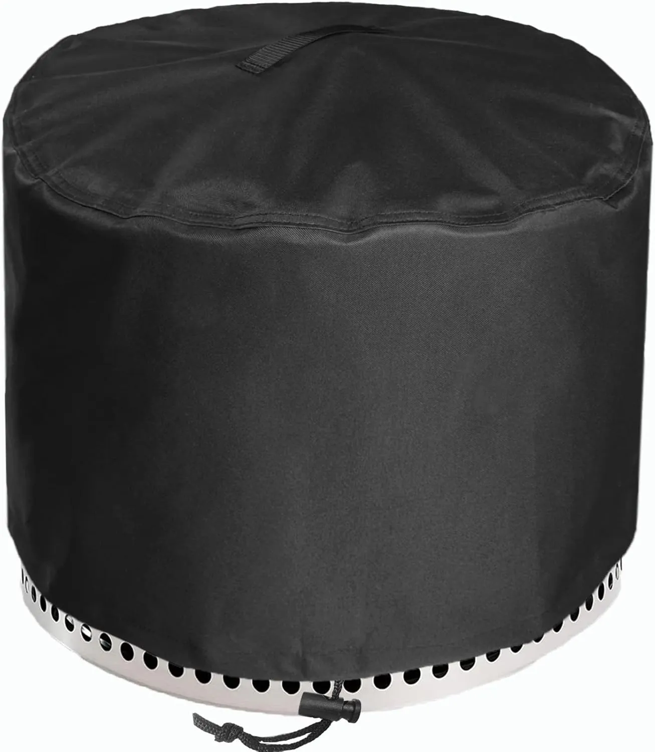 Round Fire Pit Cover for Solo Stove Bonfire 20 Inch, Waterproof Heavy Duty 600D Material Patio Round Firepit Cover 20" for Solo Stove Bonfire Series Firepit, 21" D x 15" H
