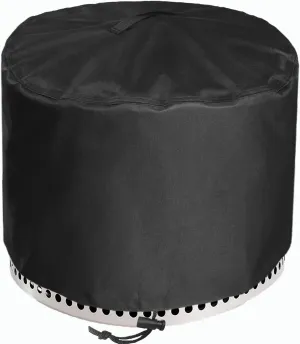 Round Fire Pit Cover for Solo Stove Bonfire 20 Inch, Waterproof Heavy Duty 600D Material Patio Round Firepit Cover 20" for Solo Stove Bonfire Series Firepit, 21" D x 15" H