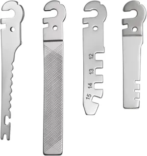 Roxon FT03 Build Your Own Multitool Accessory for Flex Multitool (Flat File, Fish Hook Remover & Scaler, Hook Sharpener Adjuster, Bicycle Spoke Wrench) Good for Fishing & Camping