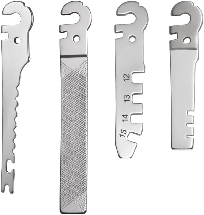 Roxon FT03 Build Your Own Multitool Accessory for Flex Multitool (Flat File, Fish Hook Remover & Scaler, Hook Sharpener Adjuster, Bicycle Spoke Wrench) Good for Fishing & Camping