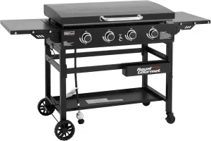 Royal Gourmet GB4000P 4 Burner Propane Gas Griddle with Hard Cover and Foldable Side Tables, 35-Inch Flat Top Grill with 766 Sq. In. Cooking Area for Backyard and Tailgating, Black