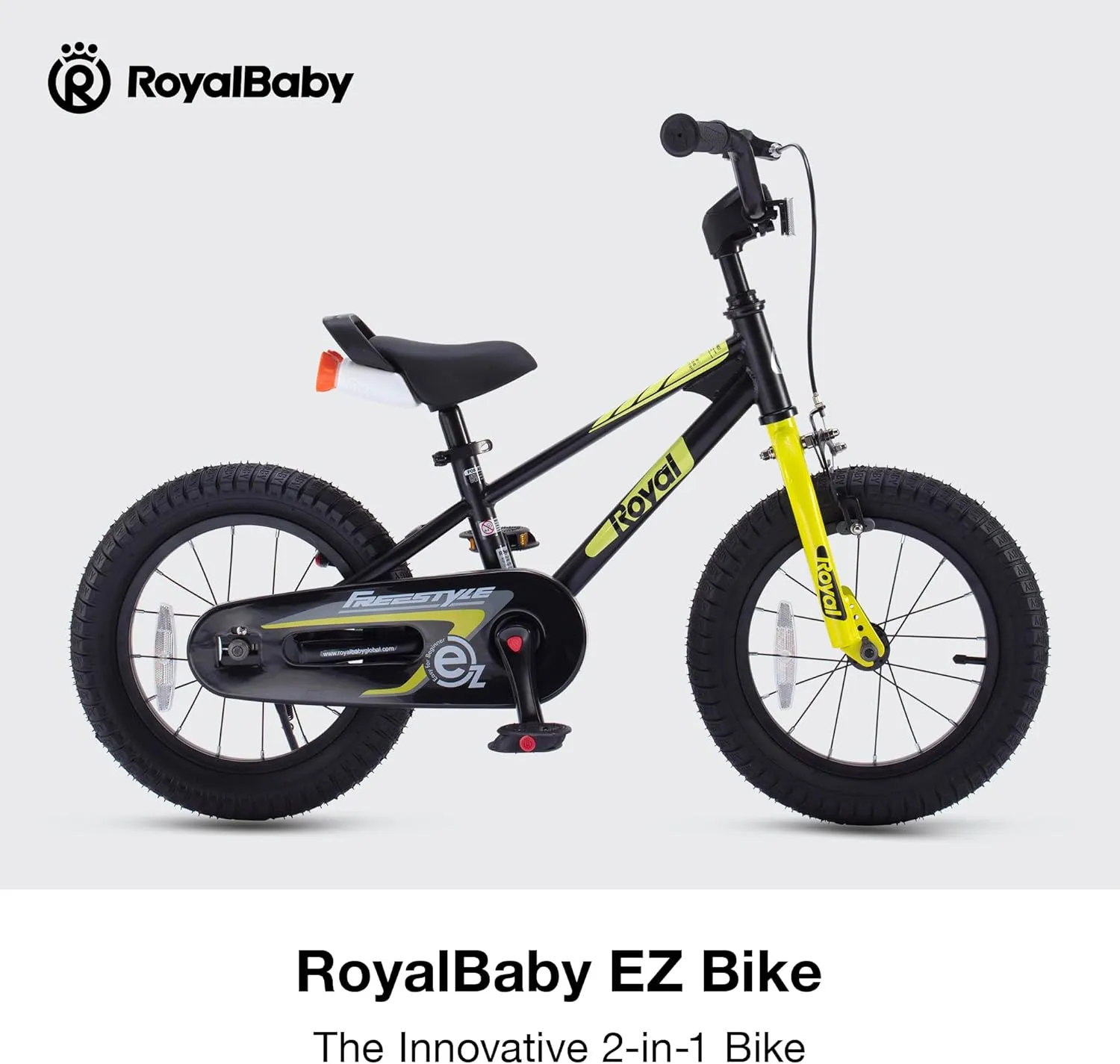 RoyalBaby Kids Bike EZ Freestyle Training Free Balance to Pedal Easy Learning Bicycle, 12-18 Inch for Toddlers to Big Kids