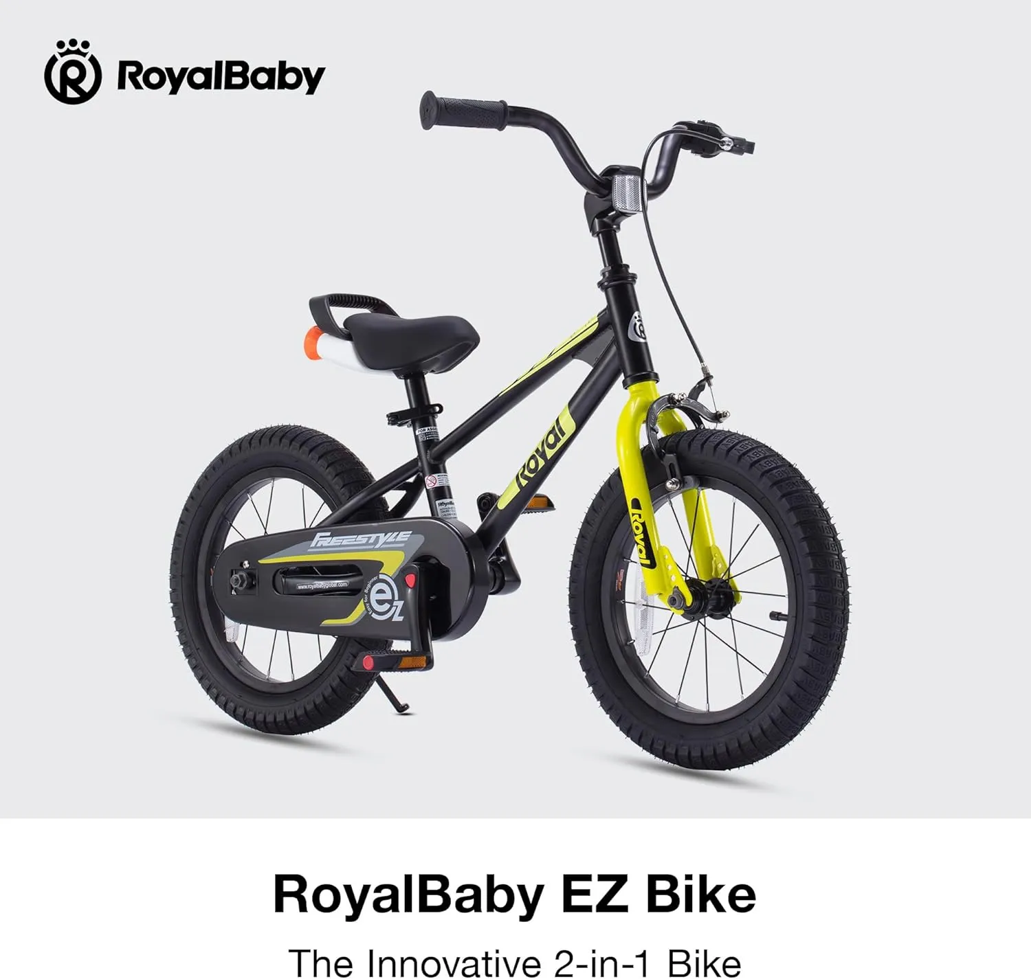 RoyalBaby Kids Bike EZ Freestyle Training Free Balance to Pedal Easy Learning Bicycle, 12-18 Inch for Toddlers to Big Kids