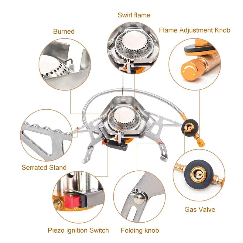 Royaleva Camping Gas Stove Burner - High-Power Portable Outdoor Cooking Equipment