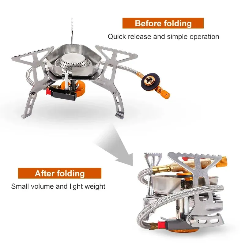 Royaleva Camping Gas Stove Burner - High-Power Portable Outdoor Cooking Equipment