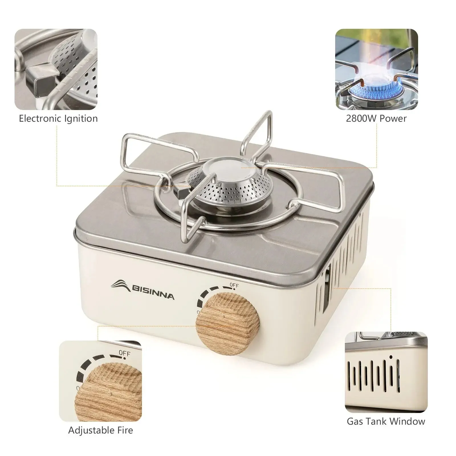 Royaleva Portable Camping Gas Stove – 2800W High-Power Outdoor Cassette Burner
