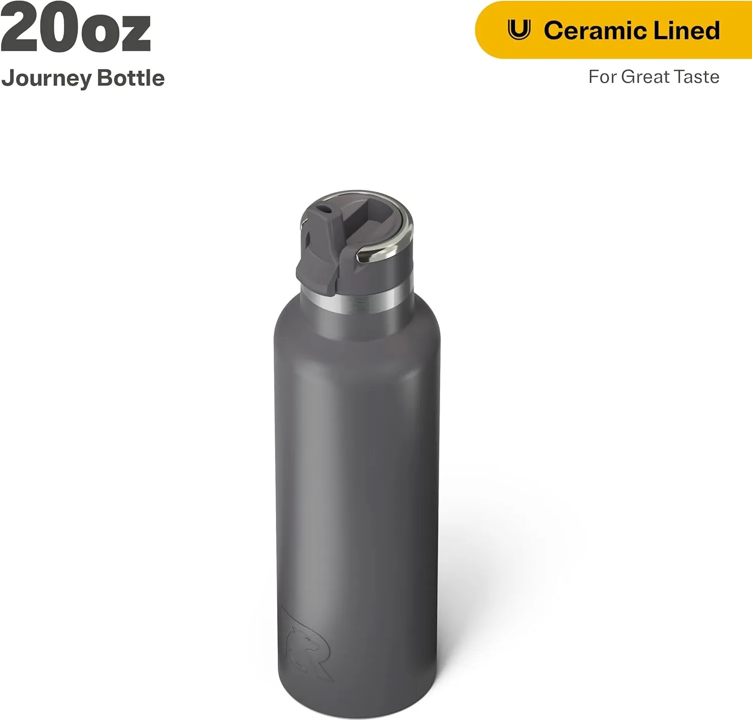 RTIC 20oz Journey Bottle Metal Stainless Steel Vacuum Insulated, BPA Free, Reusable, for Water, Hot and Cold Drinks, Travel, Sports, Camping, Graphite