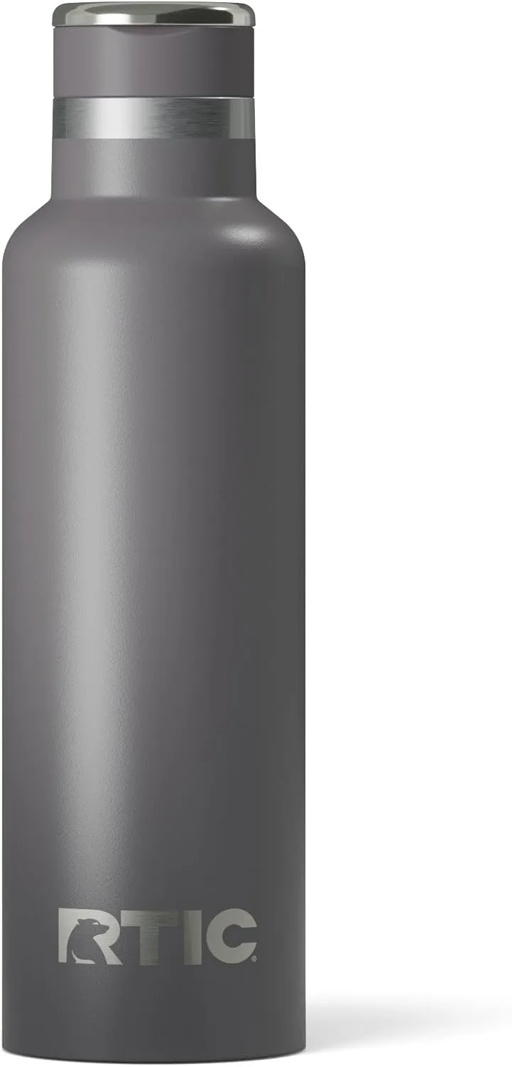 RTIC 20oz Journey Bottle Metal Stainless Steel Vacuum Insulated, BPA Free, Reusable, for Water, Hot and Cold Drinks, Travel, Sports, Camping, Graphite