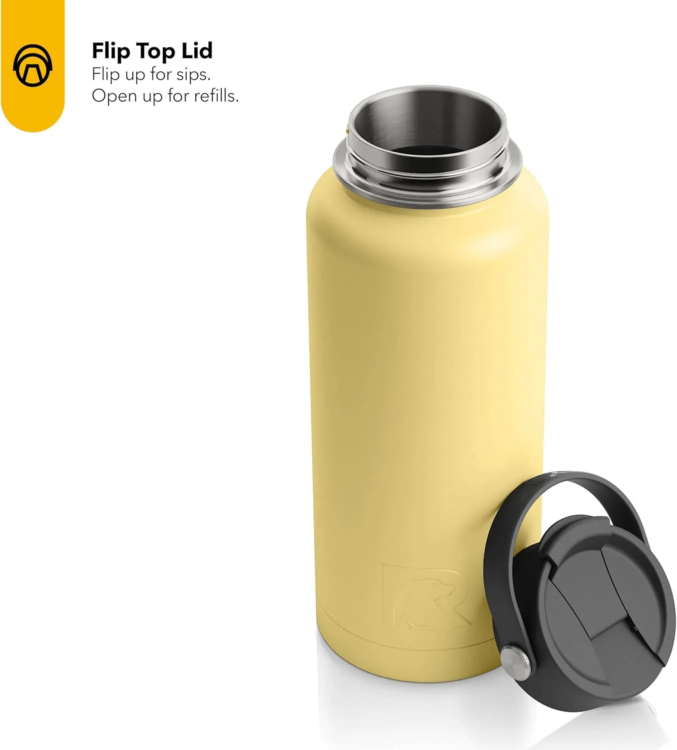 RTIC 32 oz Vacuum Insulated Bottle, Metal Stainless Steel Double Wall Insulation, BPA Free Reusable, Leak-Proof Thermos Flask for Water, Hot and Cold Drinks, Travel, Sports, Camping, Sunlight