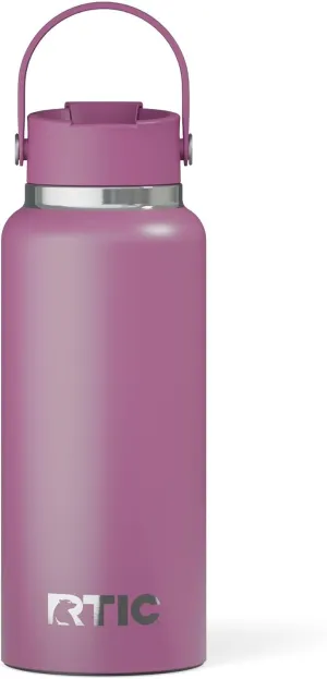 RTIC 32oz Outback Bottle, Insulated, Stainless Steel, Metal, Double Wall Vacuum-Insulation, Ceramic Lined, Leak-Proof Lid, BPA-Free Water Flask for Hiking, Running, Sports, Outdoor, Orchid