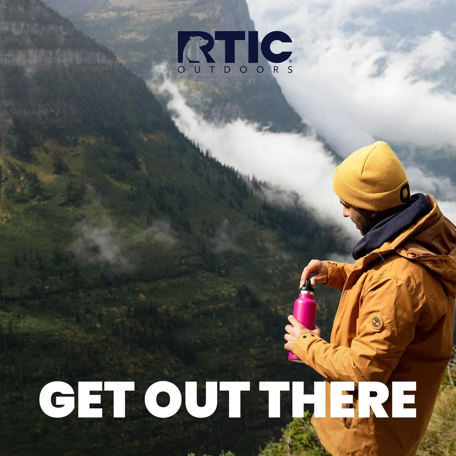 RTIC 32oz Vacuum Insulated Water Bottle, Metal, Stainless Steel, BPA Free, Reusable, Sweat-Proof Flask for Hot and Cold Drinks, Travel, Sports, Camping, Graphite