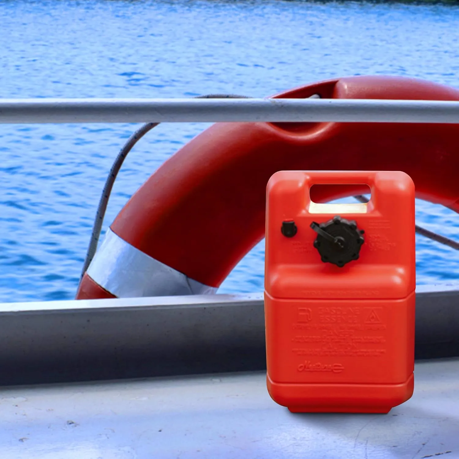Scepter 3 Gallon Portable Marine Gas Can, Boat Fuel Tank, 2-Way Vented Cap, Built-In Fuel Line Pick-Up, Top Handle, EPA & CARB Compliant, Neptune Series, 17.25"L x 11"W x 8.5"H (08590)