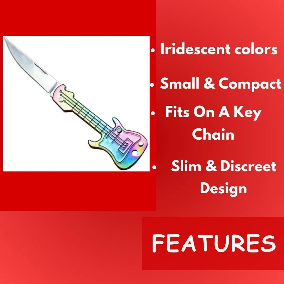 SEDLAV Guitar Shape Folding Knife - Cool Multifunctional Pocket Knife with Unique Design - Compact and Versatile Tool for Easy Access - Ideal Gift for Music Lovers & Guitar Enthusiasts