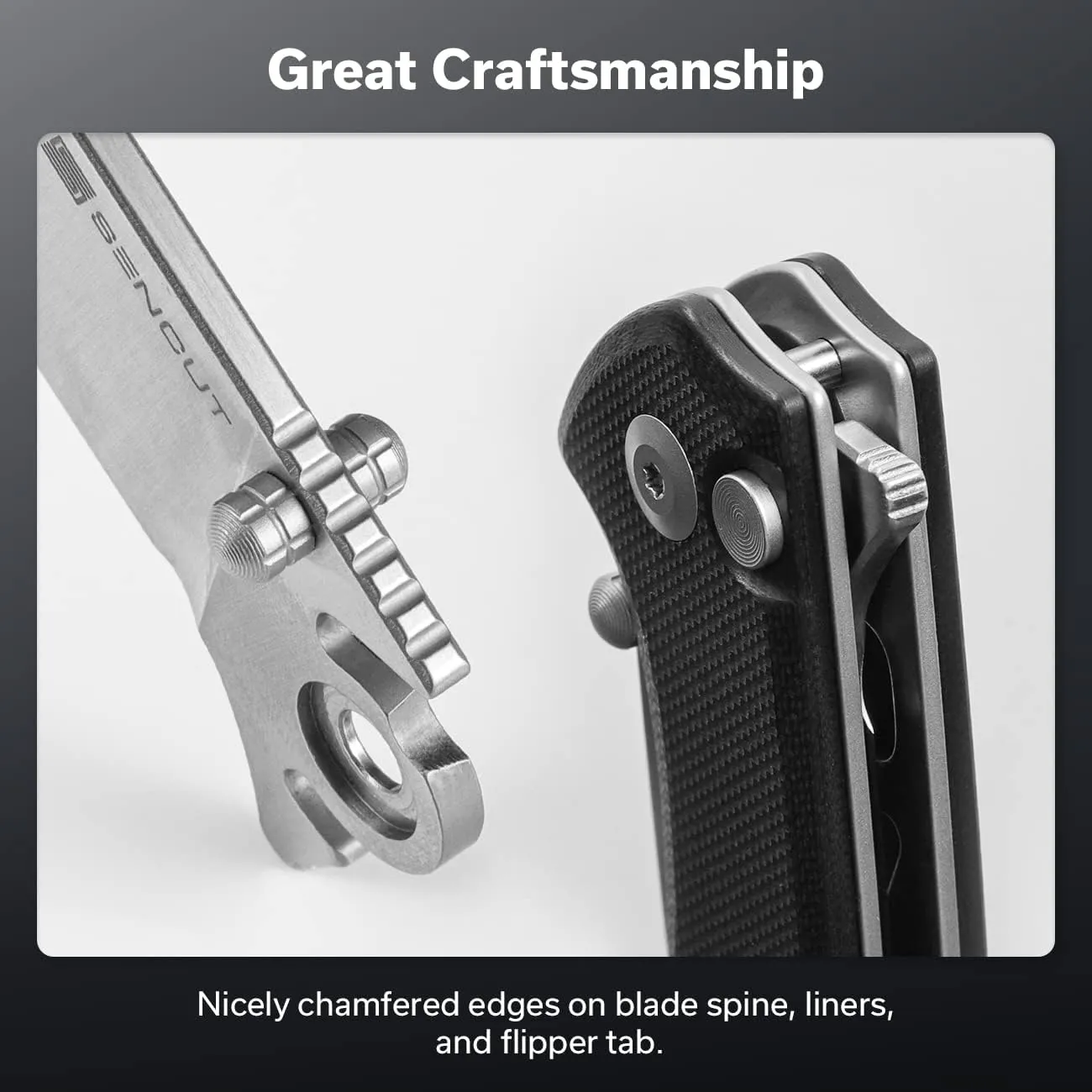 SENCUT Crowley Pocket Knife Button Lock Folding Knife for EDC, Black G10 Handle Satin D2 Blade Foldable Small Knife with Clip, Everyday Carry Knife for Men Women Indoor Outdoor Gift S21012-4