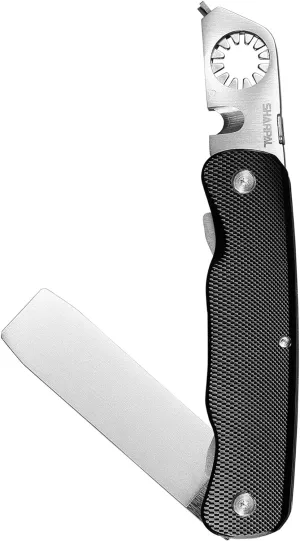 SHARPAL 179N 5-In-1 Broadhead Sharpener with Wrench Fletching Stripper Dual Grit Diamond Sharpening Stone, Anodized Aluminum Handle with Pocketclip, Ideal for Archer Hunter, Outdoorsman