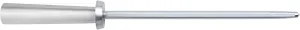 Shun 9" Metal Handle Combination Honing Steel, Smooth and Micro-Ribbed Honing Rod, Built-In Angle Guide, Stainless Steel Rod and Handle, Japanese Knife Sharpener for Professional and Home Chefs