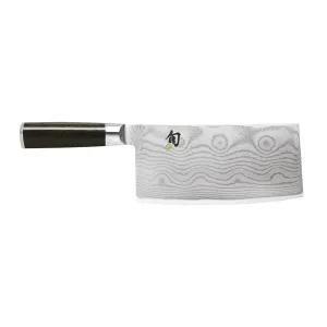 Shun Classic 7" Cleaver, Handcrafted Japanese Vegetable Knife, VG-MAX Core with Damascus Stainless Steel Cladding, Pakkawood Handle, Chinese Cleaver for Processing Large Vegetables