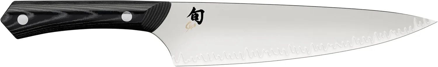 Shun Narukami 10" Chef’s Knife, Handcrafted Japanese Kitchen Knife for Professional and Home Chefs, Blue II Carbon Steel Core and San Mai Stainless Steel Cladding, Micarta Handle
