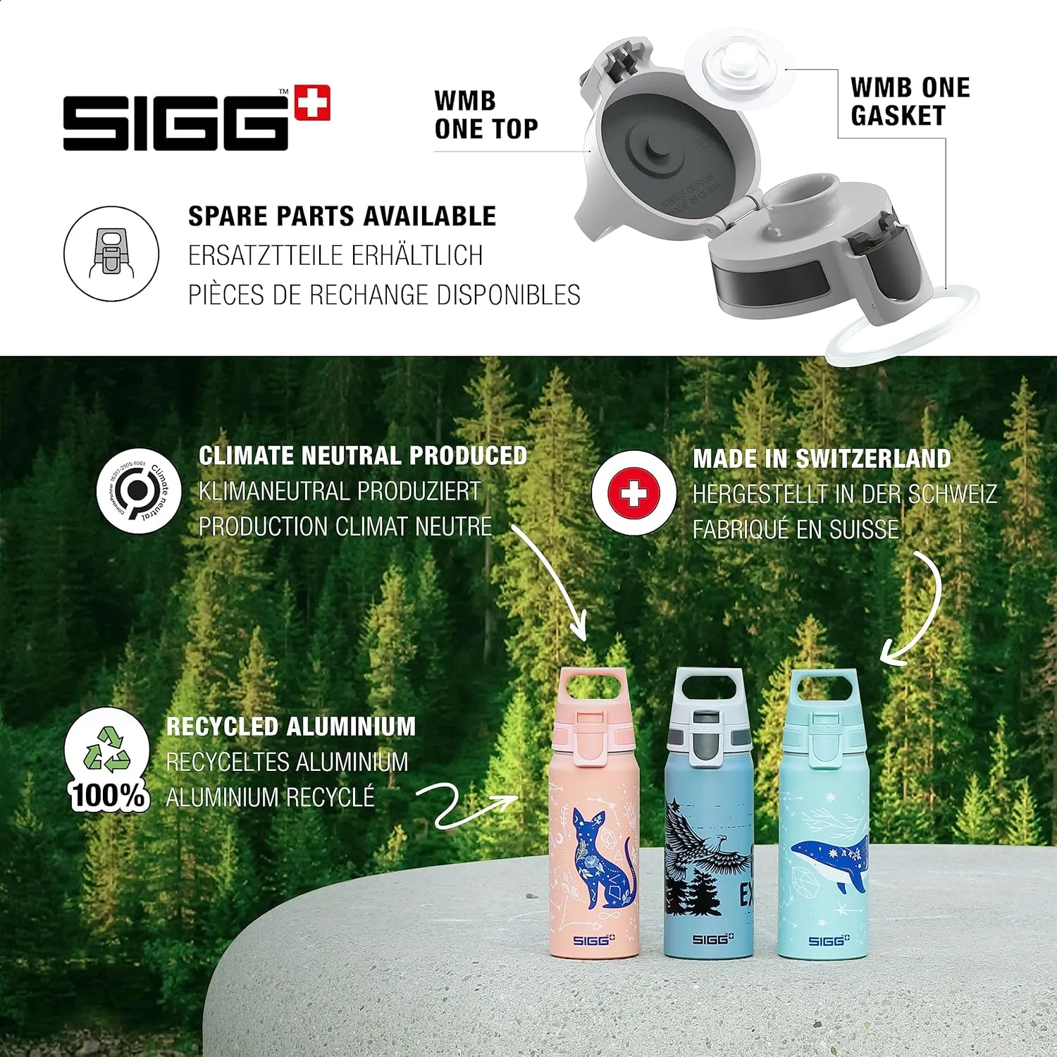 SIGG - Aluminium Water Bottle for Children - WMB One Batman - Suitable for Carbonated Drinks - Leak-Proof - Feather-Light - BPA-Free - ClimatePartner Certified - Sports & School - Blue - 0.6 L