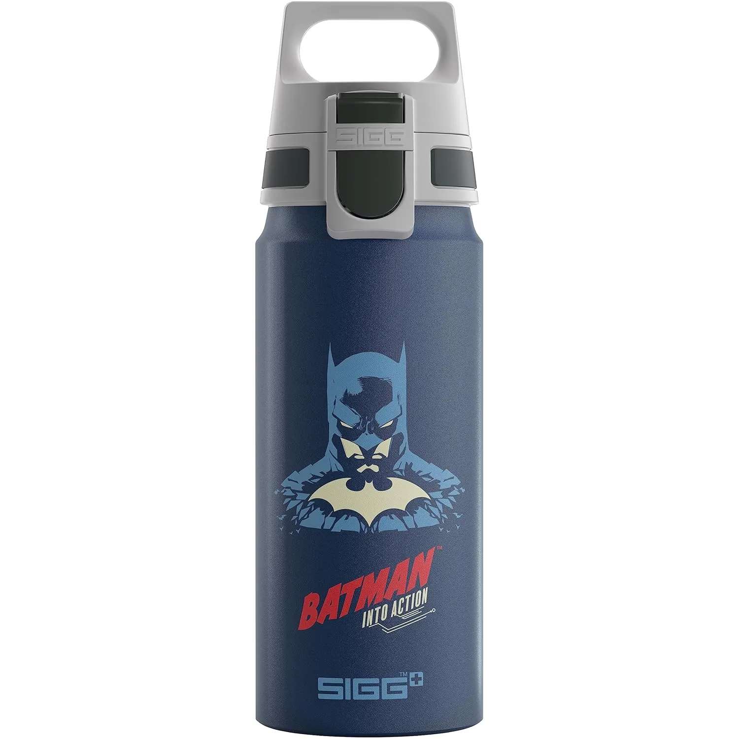 SIGG - Aluminium Water Bottle for Children - WMB One Batman - Suitable for Carbonated Drinks - Leak-Proof - Feather-Light - BPA-Free - ClimatePartner Certified - Sports & School - Blue - 0.6 L