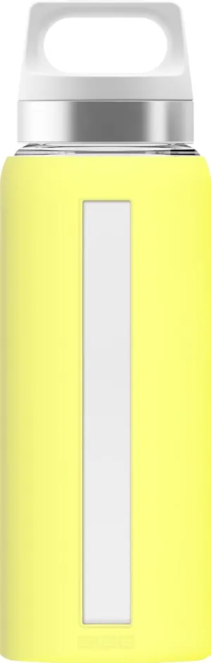 SIGG - Glass Water Bottle - Dream Ultra Lemon - Soft Silicon Cover - Leakproof, Dishwasher Safe, BPA Free - Broscilate Glass - 22oz