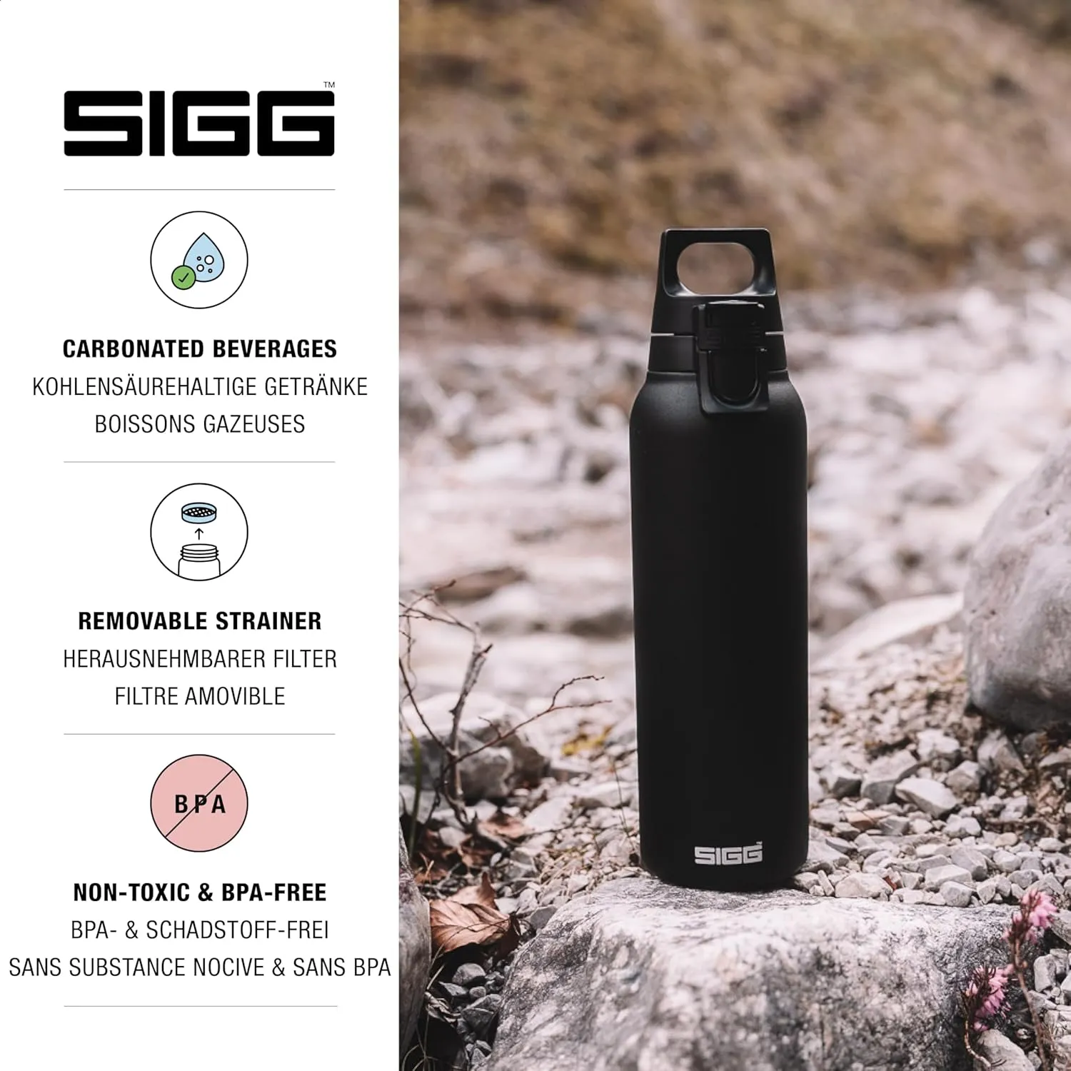 SIGG - Insulated Flask - Thermo Hot & Cold ONE Light - Fruit Filter- BPA-Free - Stainless Steel - 19 Oz