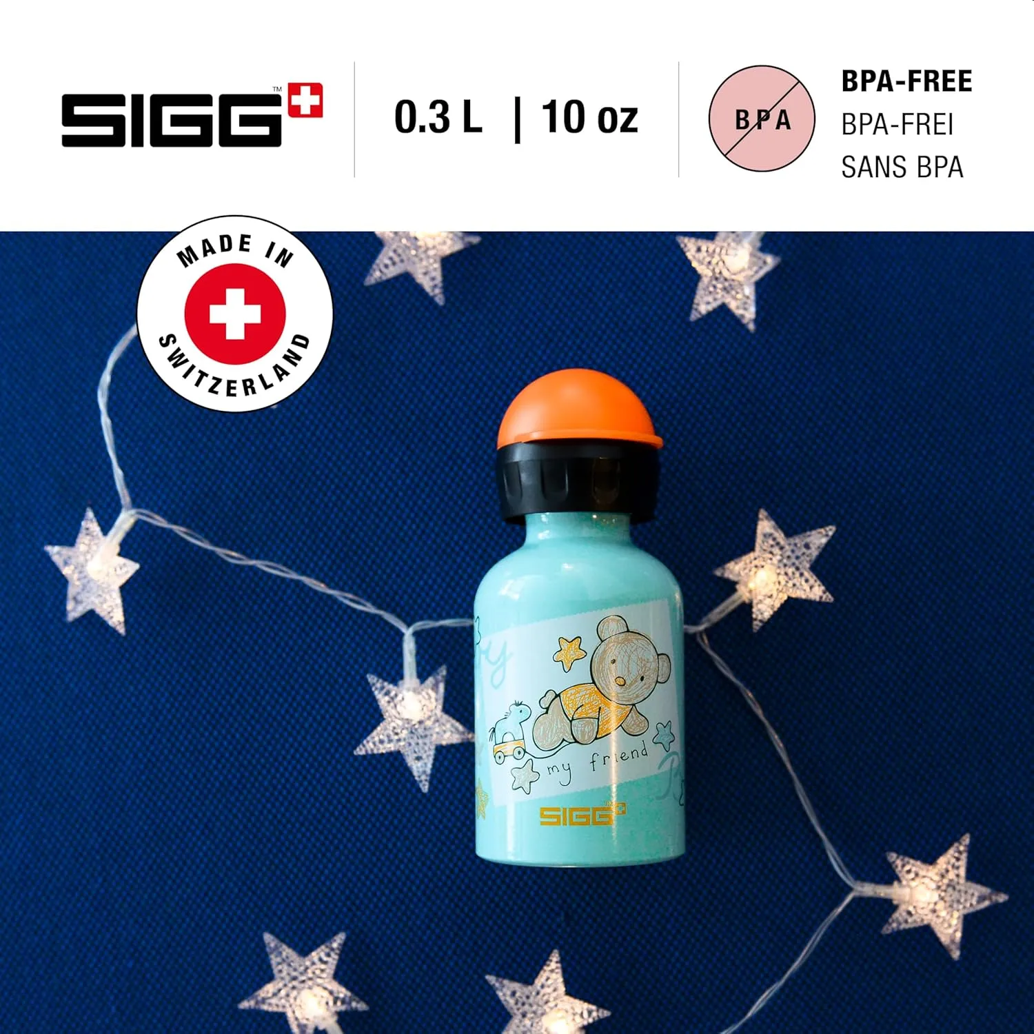 Sigg - Kids Water Bottle - KBT - Made in Switzerland - Leakproof - BPA Free - for Kindergarten, Preschool, School 10 Oz