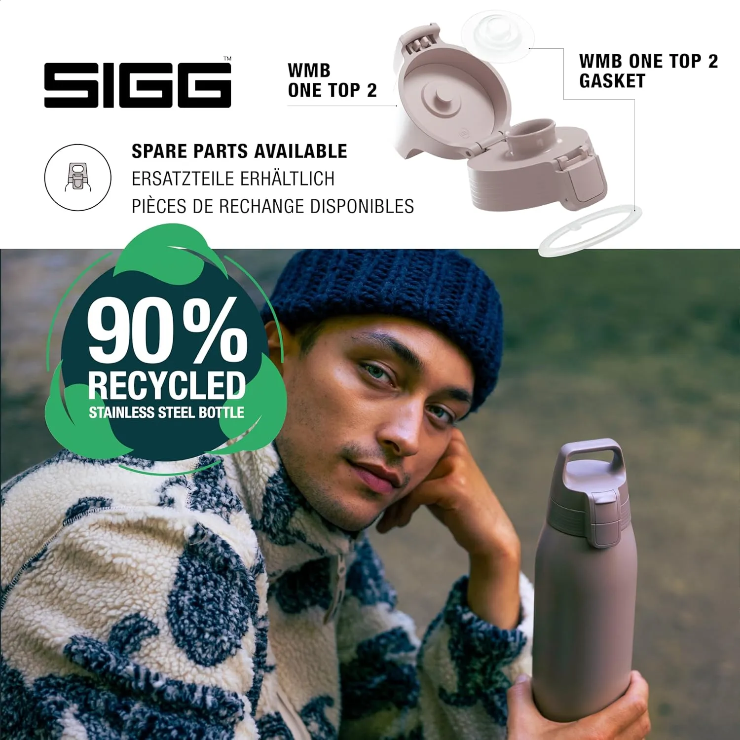 SIGG - Shield Therm- Stainless Steel Insulated Water Bottle - Carbonated Drinks, Leakproof, BPA Free, Recycled, 25, 34Oz