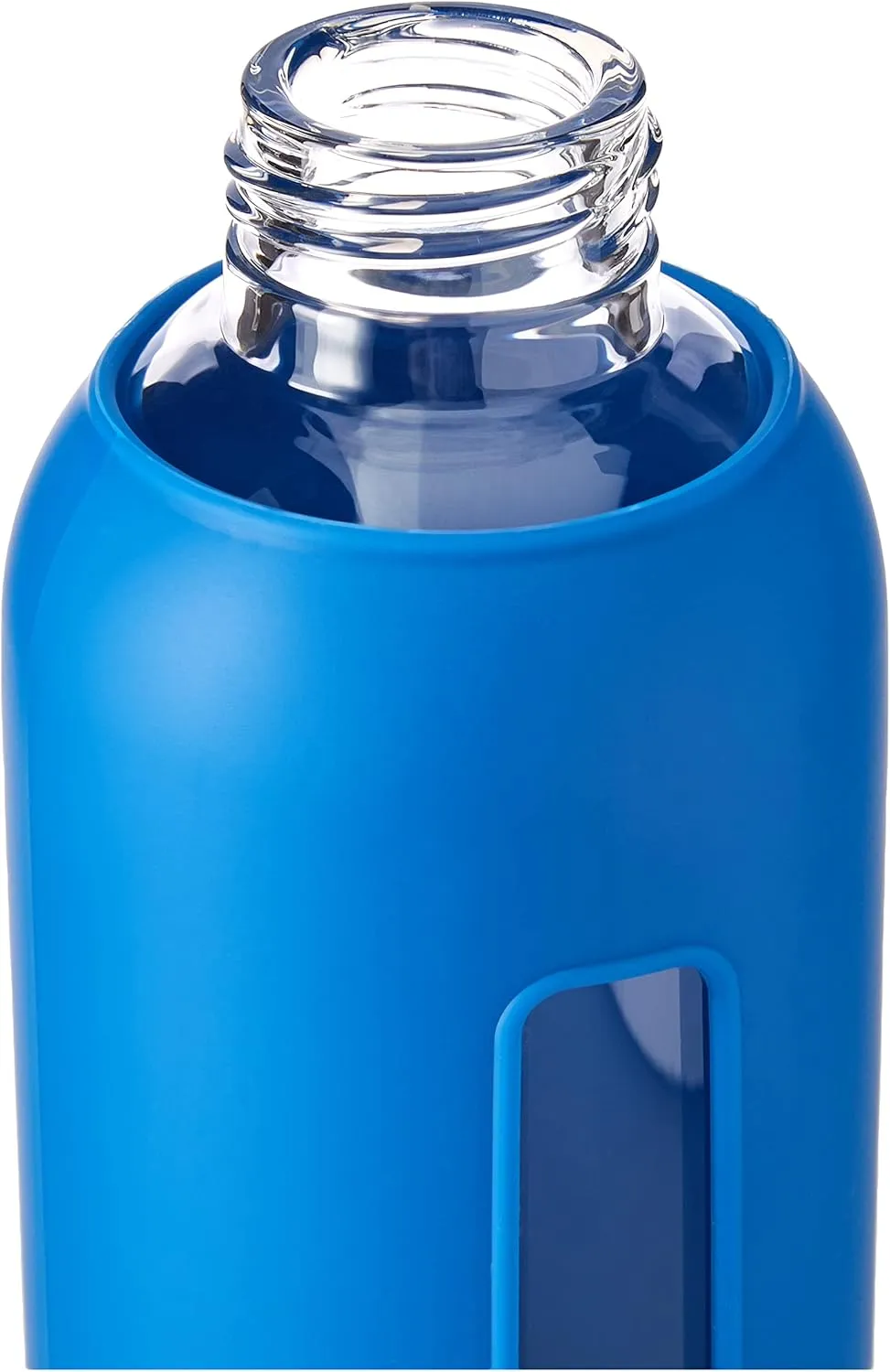 SIGG - Star Water Bottle - BPA-Free, Leak-Proof Glass Bottle, Anti-Shock - Non-Slip Silicone Case - Designed in Switzerland - Electric Blue - 17 Oz