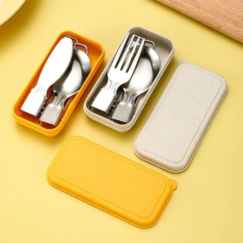 Silverware Flatware Cutlery Set, 3/12/18/24/30/36 Pcs 304 Stainless Steel Folding Cutlery Knife, Fork And Spoon Set For Outdoor Picnic Camping Portable Cutlery Foldable Spoon(12 Piece set fo