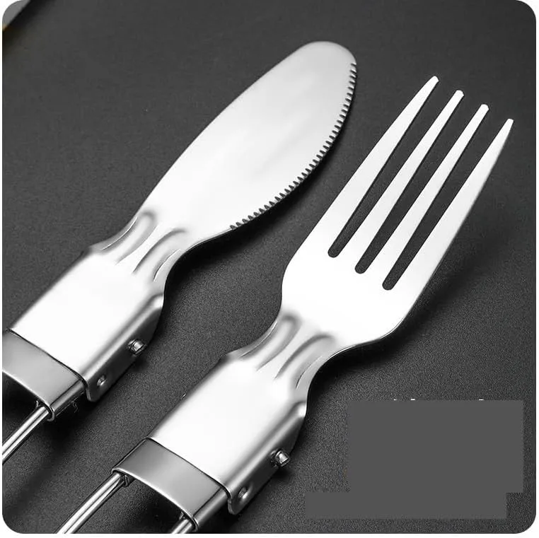 Silverware Set, 3/12/18/24/30/36 Pieces 304 Stainless Steel Folding Tableware Knife, Fork And Spoon Set Outdoor Picnic Camping Portable Tableware Foldable Spoon(Green,18 Piece set for 6)
